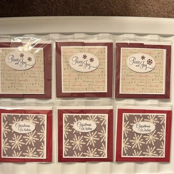 6 Elegant Handmade Holiday Cards Set - Tri-fold. Beautiful! - Picture 3 of 6